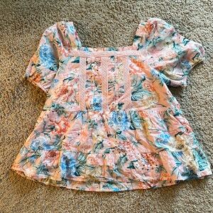 LOFT Pink Floral Top